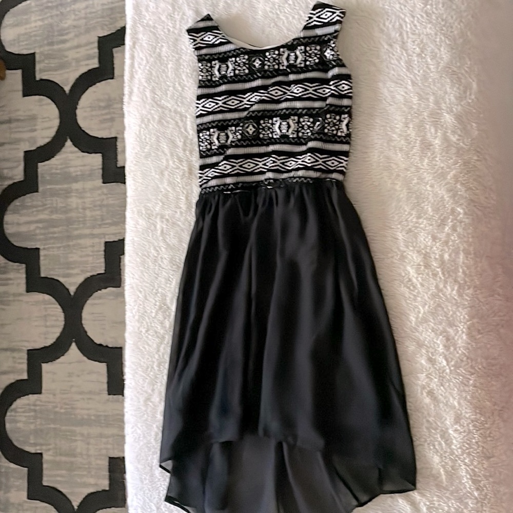 Black and white dress with longer back